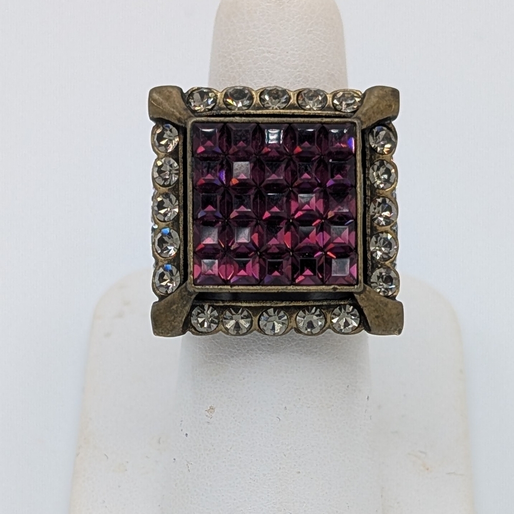 Heidi Daus Purple Crystal Square Ring - Picture 4 of 10